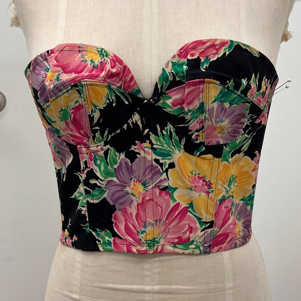 RARE VINTAGE 80's Trashy Lingerie Strapless Longline Bra